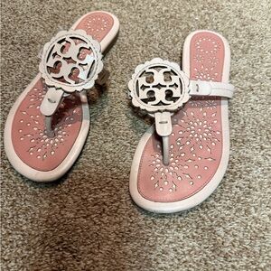 Tory Burch Pink scalloped Miller sandals